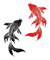 Design Koi Gold Fisch Illustration Silhouette Gliederung vektor