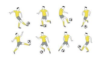 fotboll spelare i annorlunda fotboll poser vektor