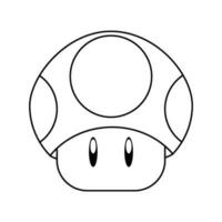 Pilz von Super Mario eben Vektor Illustration. Gliederung Färbung Pilz von Video Spiel