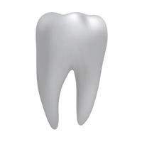 Zahn realistischer Vektor isoliert auf weißem Hintergrund Illustration oder Emblem von zahnärztlichen Leistungen