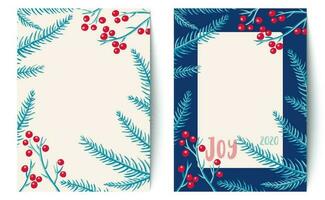 Postkarte mit Weihnachtspflanzen vektor