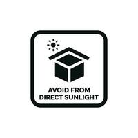 vermeiden von Direkte Sonnenlicht Verpackung Kennzeichen Symbol Symbol Vektor