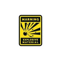 explosiv Material Vorsicht Warnung Symbol Design Vektor