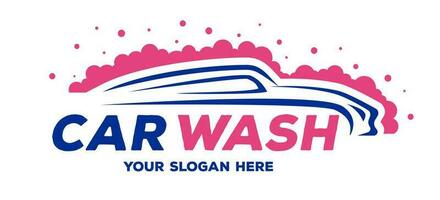 Auto waschen Logo Rosa cyan Farbe eben Stil vektor