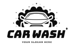 Auto waschen Logo schwarz Farbe eben Stil vektor