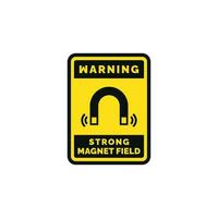 stark magnetisch Feld Vorsicht Warnung Symbol Design Vektor