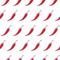 chili peppar mönster på vit bakgrund vektor