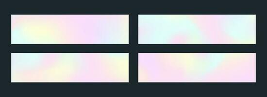 Holographie Banner Vektor einstellen isoliert auf schwarz Hintergrund
