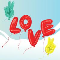 Frieden und Liebe Ballon Vektor Design