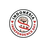 indonesien oberoende dag logotyp design vektor illustration