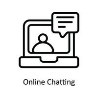 online chatten Vektor Gliederung Symbol Design Illustration. Netzwerk und Kommunikation Symbol auf Weiß Hintergrund eps 10 Datei