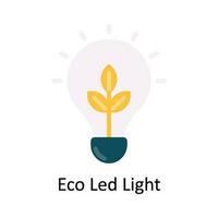 eco led ljus vektor platt ikon design illustration. natur och ekologi symbol på vit bakgrund eps 10 fil