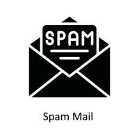 Spam Mail Vektor solide Symbol Design Illustration. Cyber Sicherheit Symbol auf Weiß Hintergrund eps 10 Datei