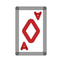 Pokerkarte mit Diamant-Multiplikationslinienstil vektor