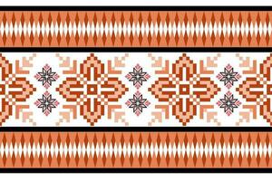 blommig korsa sy broderi på vit bakgrund.geometrisk etnisk orientalisk sömlös mönster traditionell.aztec stil abstrakt vektor illustration.design för textur, tyg, kläder, inslagning, sarong.