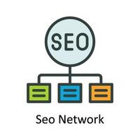 SEO Netzwerk Vektor füllen Gliederung Symbol Design Illustration. Digital Marketing Symbol auf Weiß Hintergrund eps 10 Datei