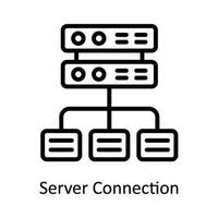 Server Verbindung Vektor Gliederung Symbol Design Illustration. Netzwerk und Kommunikation Symbol auf Weiß Hintergrund eps 10 Datei