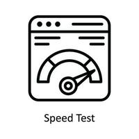 Geschwindigkeit Prüfung Vektor Gliederung Symbol Design Illustration. Netzwerk und Kommunikation Symbol auf Weiß Hintergrund eps 10 Datei