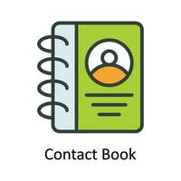 Kontakt Buch Vektor füllen Gliederung Symbol Design Illustration. Digital Marketing Symbol auf Weiß Hintergrund eps 10 Datei