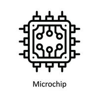 Mikrochip Vektor Gliederung Symbol Design Illustration. Netzwerk und Kommunikation Symbol auf Weiß Hintergrund eps 10 Datei
