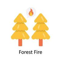 skog brand vektor platt ikon design illustration. natur och ekologi symbol på vit bakgrund eps 10 fil