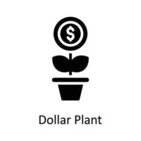 Dollar Pflanze Vektor solide Symbol Design Illustration. Digital Marketing Symbol auf Weiß Hintergrund eps 10 Datei