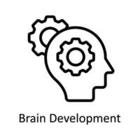 Gehirn Entwicklung Vektor Gliederung Symbol Design Illustration. Digital Marketing Symbol auf Weiß Hintergrund eps 10 Datei