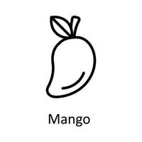 mango vektor översikt ikon design illustration. mat och drycker symbol på vit bakgrund eps 10 fil