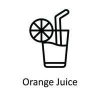 orange juice vektor översikt ikon design illustration. medicinsk och hälsa symbol på vit bakgrund eps 10 fil