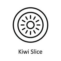 kiwi skiva vektor översikt ikon design illustration. mat och drycker symbol på vit bakgrund eps 10 fil