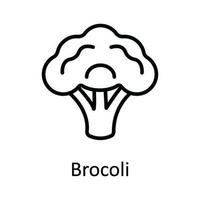 brocoli vektor översikt ikon design illustration. mat och drycker symbol på vit bakgrund eps 10 fil