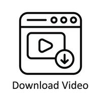 herunterladen Video Vektor Gliederung Symbol Design Illustration. online Streaming Symbol auf Weiß Hintergrund eps 10 Datei