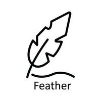fjäder vektor översikt ikon design illustration. utbildning symbol på vit bakgrund eps 10 fil
