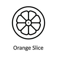 Orange Scheibe Vektor Gliederung Symbol Design Illustration. Essen und Getränke Symbol auf Weiß Hintergrund eps 10 Datei