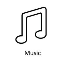 Musik- Vektor Gliederung Symbol Design Illustration. online Streaming Symbol auf Weiß Hintergrund eps 10 Datei