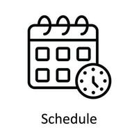 Zeitplan Vektor Gliederung Symbol Design Illustration. online Streaming Symbol auf Weiß Hintergrund eps 10 Datei