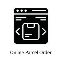 online Paket bestellen Vektor solide Symbol Design Illustration. Versand und Lieferung Symbol auf Weiß Hintergrund eps 10 Datei