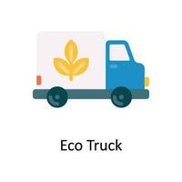eco lastbil vektor platt ikon design illustration. natur och ekologi symbol på vit bakgrund eps 10 fil