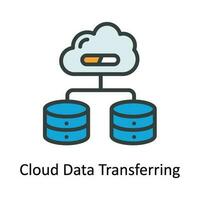 Wolke Daten übertragen Vektor füllen Gliederung Symbol Design Illustration. Cyber Sicherheit Symbol auf Weiß Hintergrund eps 10 Datei