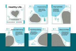 gesund instagram Post Vorlage vektor
