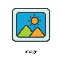 Bild Vektor füllen Gliederung Symbol Design Illustration. Multimedia Symbol auf Weiß Hintergrund eps 10 Datei