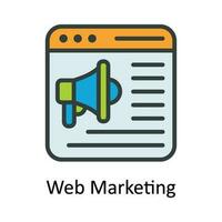 Netz Marketing Vektor füllen Gliederung Symbol Design Illustration. Digital Marketing Symbol auf Weiß Hintergrund eps 10 Datei