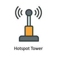 hotspot torn vektor fylla översikt ikon design illustration. nätverk och kommunikation symbol på vit bakgrund eps 10 fil
