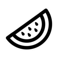 Symbol für den Linienstil der Wassermelone mit halber Frucht vektor