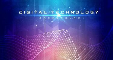 abstrakt digital teknologi trogen krets blå rosa bakgrund, cyber vetenskap teknik, innovation kommunikation framtida, ai stor data, internet nätverk förbindelse, moln hi-tech illustration vektor