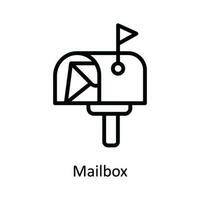 Briefkasten Vektor Gliederung Symbol Design Illustration. Netzwerk und Kommunikation Symbol auf Weiß Hintergrund eps 10 Datei