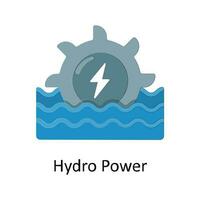 hydro Leistung Vektor eben Symbol Design Illustration. Natur und Ökologie Symbol auf Weiß Hintergrund eps 10 Datei