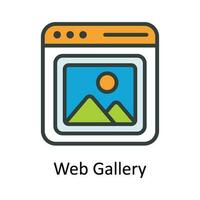 Netz Galerie Vektor füllen Gliederung Symbol Design Illustration. Digital Marketing Symbol auf Weiß Hintergrund eps 10 Datei