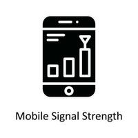 Handy, Mobiltelefon Signal Stärke Vektor solide Symbol Design Illustration. Netzwerk und Kommunikation Symbol auf Weiß Hintergrund eps 10 Datei