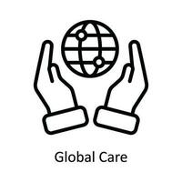 global Pflege Vektor Gliederung Symbol Design Illustration. Netzwerk und Kommunikation Symbol auf Weiß Hintergrund eps 10 Datei